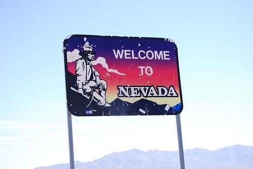 welcome to nevada road sign